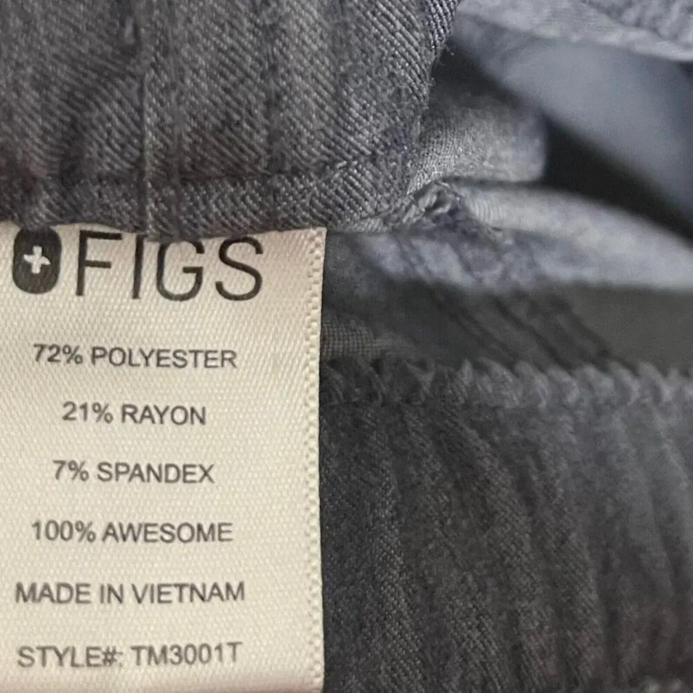 FIGS Cairo Cargo Scrub Pants Men's Large Tall Graphite Gray Medical Workwear